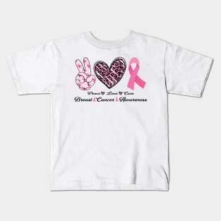 Peace Love Cure Breast & Cancer Awareness Kids T-Shirt